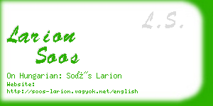 larion soos business card